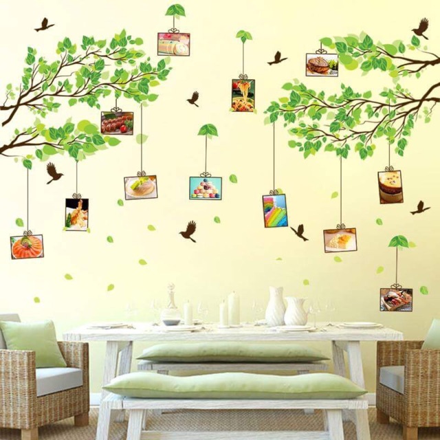 Decal dán tường Cành cây khung ảnh
