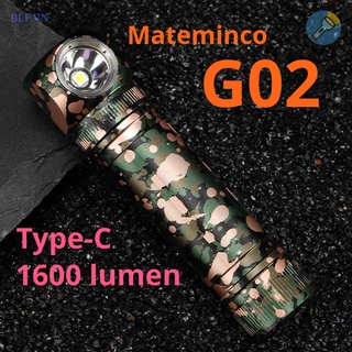 [Mã LIFEXANH03 giảm 10% đơn 500K] Đèn pin MATEMINCO G02 1600lm USB Type-C 188650 18350 - đèn gù / đèn đội đầu