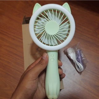 [Mã ELHA22 giảm 5% đơn 300K] QUẠT CẦM TAY TAI MÈO 5215 CÓ LED MỚI CỰC MÁT