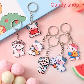 Móc Khóa Bò Sữa Dễ Thương