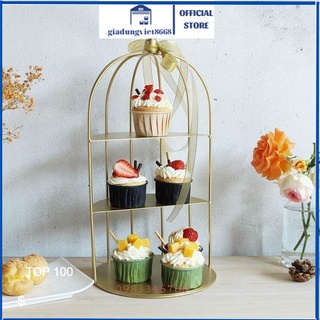 Kệ mỹ phẩm lồng chim 3 tầng sang chảnh