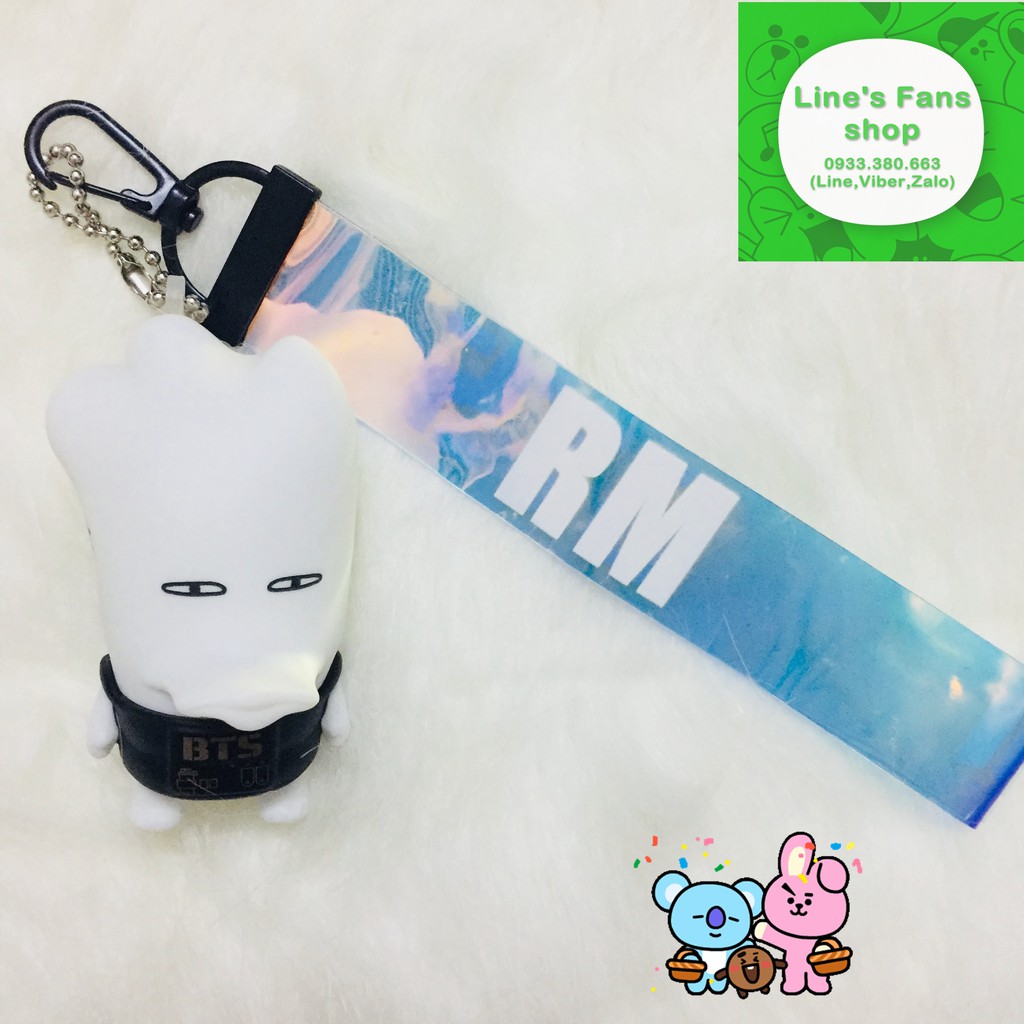 Móc khóa BTS + strap holo_Mẫu mới (KM tặng Sticker & hình xăm BT21 BTS)