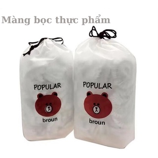 Sét 100 màng bọc THỰC PHẨM chun co giãn tái sử dụng (túi gấu)