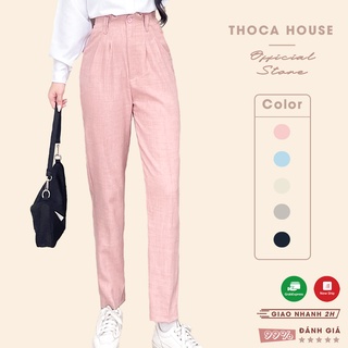 Quần tây baggy công sở li kiểu trơn kem, hồng, xám, xanh, đen THOCA HOUSE dễ phối đồ cho nàng