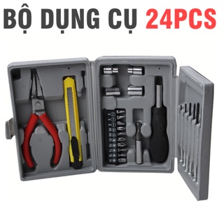 Hộp dụng cụ sửa chữa cầm tay mini đa năng gồm 24 món tiện ích chất liệu thép cao cấp