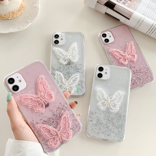Casing Samsung A31 A11 A21S S20 Plus Ultra M11 M30S M30 M31 Transparent Glitter Embroidery Butterfly Phone Case QH  16