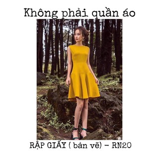 [Mã SKAMCLU8 giảm 10% cho đơn từ 100K] RẬP GIẤY ( Bản vẽ)_ RN20_rập váy nữ (S-2XL, không phải đồ may sẵn)