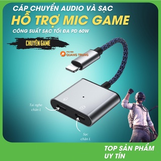 Cáp chuyên tai nghe và sạc hỗ trợ mic chơi game, nghe nhạc chân dẹt