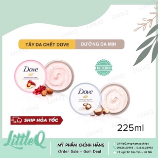 KEM TẨY TẾ BÀO CHẾT DOVE  225ML BẢN ĐỨC - MACCA GẠO Và LỰU - THƠM MỊN(có bill)
