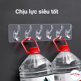 Combo 2 thanh treo đồ dán tường 6 móc liền mạch trong suốt siêu dính tiện ích – Buôn rẻ.com 00992