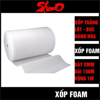 [Cuộn 150m x 100cm] Xốp trắng 2mm lót bọc hàng hóa – Màng xốp Foam dùng lót nền trong thi công sàn gỗ - Xốp chống sốc