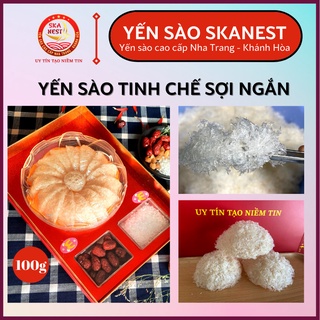 {1 lạng} Tổ Yến Sào Tinh Chế Sợi Sơ Mướp đắp tổ tặng táo đỏ, đường phèn, hạt chia - Yến Vụn miếng lớn làm sạch kết tổ