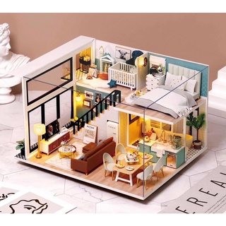 Mô hình nhà búp bê gỗ _ Mô hình DIY căn phòng hiện đại
