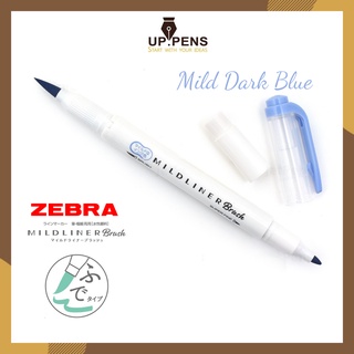 Bút lông đầu cọ Zebra Mildliner Double-Sided Highlighter Brush - Brush/ Extra Fine - Màu xanh tối (Mild Dark Blue)