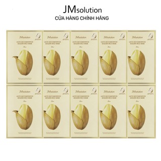 Combo 10 Mặt Nạ Làm Trắng, Chống Lão Hóa Jmsolution Lacto Saccharomyces Golden Rice Mask 30ml x 10