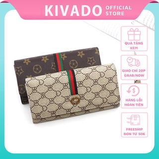 Ví nữ đẹp dáng dài nhiều ngăn cầm tay thời trang cao cấp giá rẻ  ghi xám VND 122 KIVADO