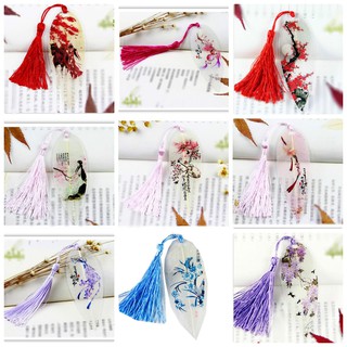 (19 mẫu) Bookmark gân lá cổ trang dây tuyến cosplay kẹp sách xinh xắn