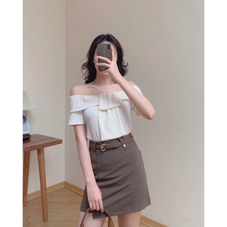[Mã BMBAU50 giảm 7% đơn 99K] Áo trễ vai nữ xốp nhăn bèo tầng 61a15 by germe