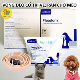 Vòng Cổ Chống Rận Ngăn Ngừa Và Diệt Ve Rận Bọ Chét Cho Chó Mèo Fleadom Virbac