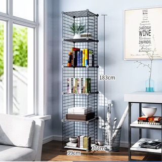 Sỉ/lẻ - KỆ TỦ LƯỚI THÉP LẮP GHÉP ĐA NĂNG: để sách, trang trí mọi không gian... 5 tầng. Mỗi ô 37x37cm.