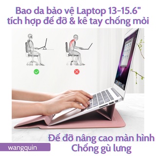 Sẵn VN - Bao Da Vỏ bảo vệ Laptop Macbook 13 13.3 15.6 inch Sang Trọng Cao Cấp Nhiều Tính Năng Tích Hợp Giá Đỡ và Kê Tay