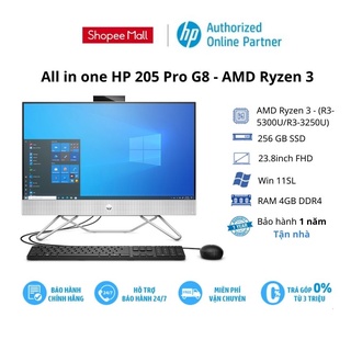 [ELHP13 giảm 10% tối đa 2TR] Máy tính để bàn AIO HP 205 Pro G8/ AMD Ryzen 3/ RAM 4GB/ 256GB SSD/ 23.8'' FHD/ Win11