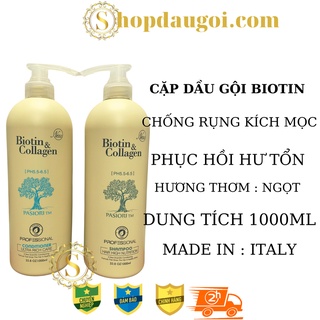 Dầu Gội Xả Biotin Colagen chống rụng tóc và kích thích mọc tóc phục hồi hư tổn 1000ml * 2