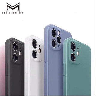 Ốp điện thoại silicon mềm dáng vuông màu trơn bảo vệ camera cho For IPhone 14 12 Mini 11 Pro Max