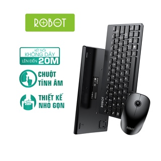 Bộ Bàn Phím Không Dây &amp; Chuột Không Dây ROBOT KM3000 Tĩnh Âm Không Gây Tiếng Ồn - Kiểu Dáng Nhỏ Gọn Thuận Tiện Mang Đi