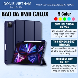Bao Da Ốp Ipad Calux Có Khay Đựng Bút Màu Pastel Viền Silicon Vỏ Case Dành Cho iPad Pro 11 Gen 7 8 9 10.2 Inch Air 4 5