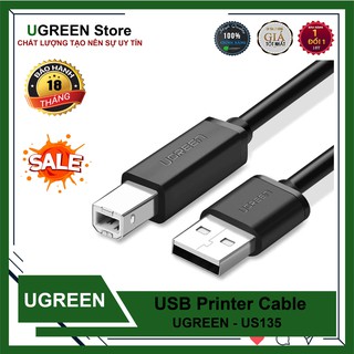 Dây Cáp máy in USB 2.0 AM to BM  Ugreen US135 Chính Hãng