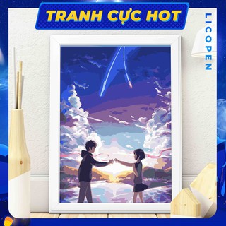 [CÓ SẴN] Tranh Tô Màu Theo Số Licopen - Tranh Your Name - MS165