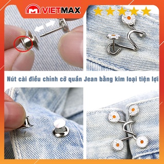 Cúc Cài, Nút Gài Điều Chỉnh Lưng Quần Bò Cạp Rộng Cho Nữ Thiết Kế Hình Hoa Cúc Cute