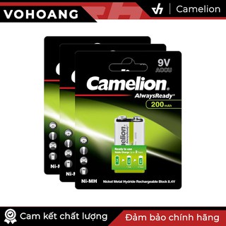 Bộ 3 pin sạc vuông Camelion AlwaysReady 9V (Trắng)