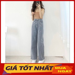 Quần Jeans Trơn Ống Suông Cắt Gấu Đủ Size M034