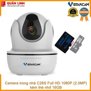 Camera Wifi IP Vstarcam C26s Full HD 1080P kèm thẻ 16GB