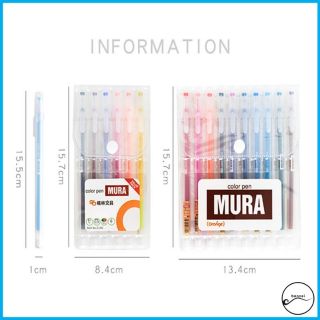 Bộ 6 10 12 bút gel MURA nhiều màu (Mira mẫu mới)