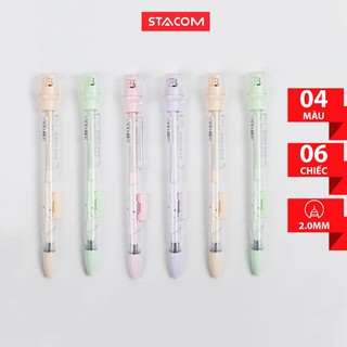 Bút chì bấm kim thân giữa Stacom đầu chuốt nét 2.0mm MP1012 (set 2 cây)
