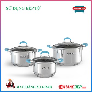 Bộ 3 nồi inox 304 5 đáy từ Sunhouse MAMA SHG504 (model mới 3.2021)
