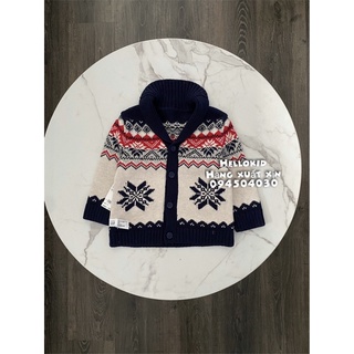 Áo khoác cardigan len hoạ tiết cho bé