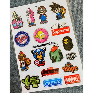 DDXM - V10BN - 44 - DECAL TEM NỔI HÌNH BABY MILO DUREX ... ĐỦ THỨ HÌNH DÁN TRANG TRÍ ĐỦ CHỖ