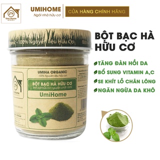 Bột Bạc Hà hữu cơ UMIHOME nguyên chất 135G | Dùng đắp mặt nạ dưỡng da giảm mụn mờ thâm hiệu quả