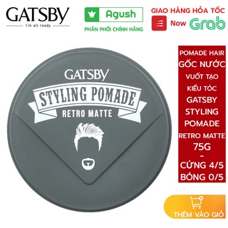 Pomade hair gốc nước vuốt tạo kiểu tóc Gatsby Styling Pomade Wax Retro Matte 75g không bóng rít chính hãng thơm giá rẻ