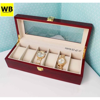 Hộp Đựng Đồng Hồ Bằng Gỗ Cao Cấp 6 Chiếc Đồng Hồ