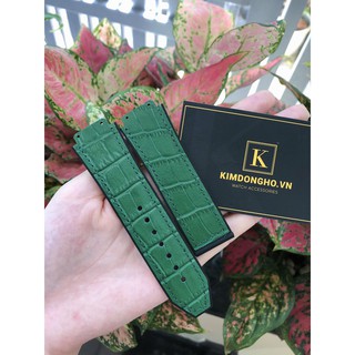 Tặng Kèm Tovit Thay Dây đồng hồ Hublot Nam Da Vân Xanh Lá thơm mùi vani 19-25-22