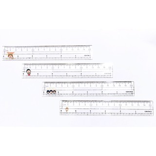 thước maruko TN29 thước nhựa trong cứng in hình