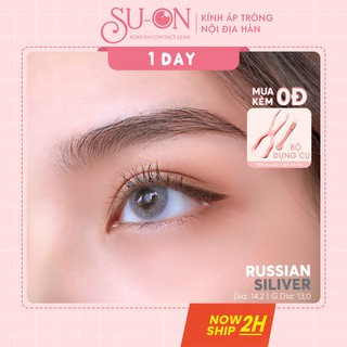 [Video thật] Lens 1 ngày Olens RUSSIAN SILIVER áp tròng 14,2mm, xám tây sáng Hàn Quốc, siêu êm đeo 24h