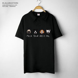 Áo Cổ Bẻ Dáng Polo Hoạ Tiết Cún Cưng