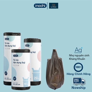 SIÊU RẺ] Túi Rác Tự Huỷ Inochi Có Quai Tiện Dụng 10L. 25L 50L-Dạng Cuộn Màu Đen -Dài Hơn 20% So Với Sản Phẩm Cùng Size