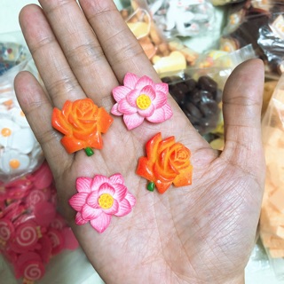 Mô hình hoa hồng hoa sen phụ kiện trang trí dây cột tóc slime